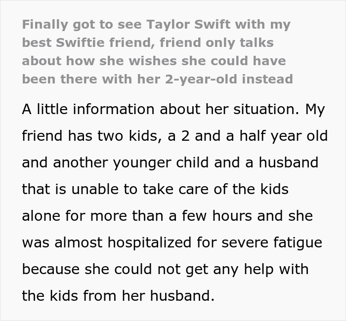 Mom Beside Herself After Going To Taylor Swift Concert As Her 2YO Isn’t There, Upsets Friend