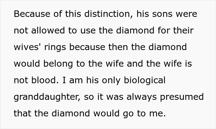 Bride-To-Be Wants Stepsister’s Heirloom Diamond For Engagement Ring, But Grandpa Says “No Way”