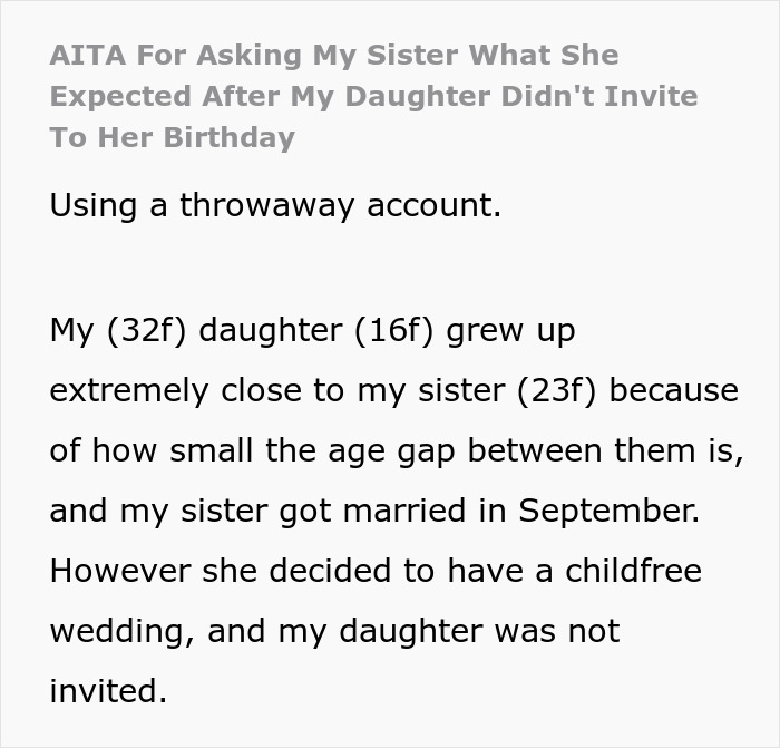 Niece Refuses To Invite Aunt To Her Birthday After Wedding Exclusion, Aunt Turns Passive-Aggressive