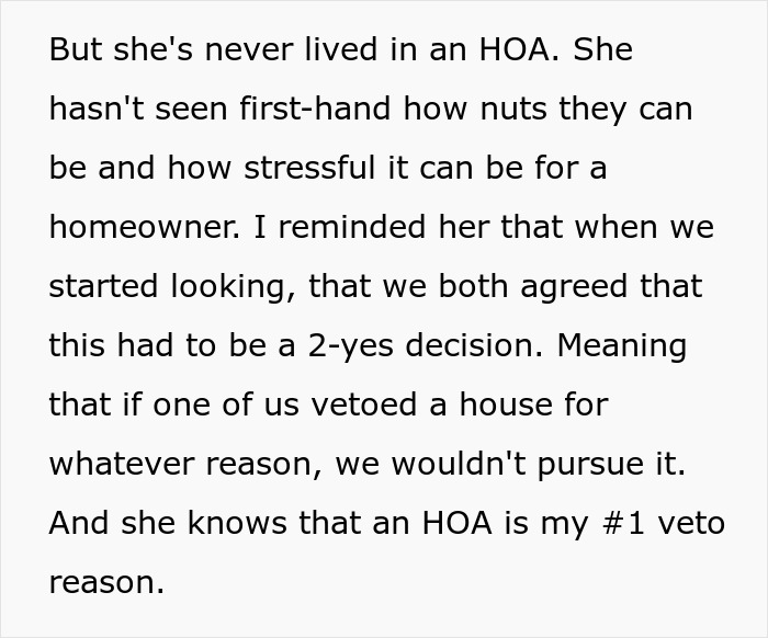 Wife Tries To Trick Spouse Into Buying Her 'Dream House,' He Says No Since HOA Is A Red Flag