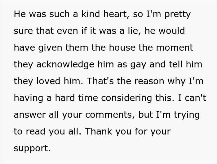 Parents Adamant Their Late Son’s House Is Theirs Even If They Kicked Him Out At 17YO For Being Gay