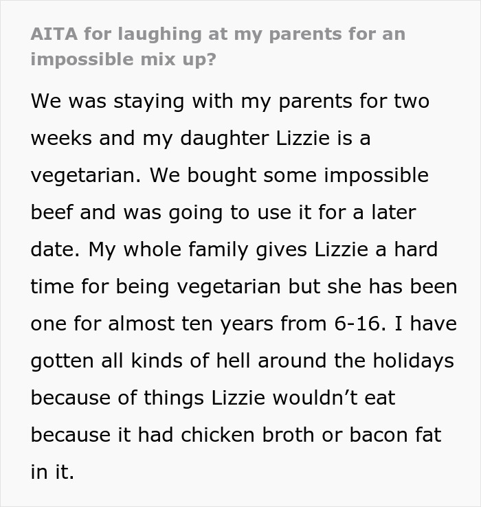 Couple Take Offense At Grandkid’s Veggie Meat, But Don’t Notice A Thing When They Eat It By Mistake