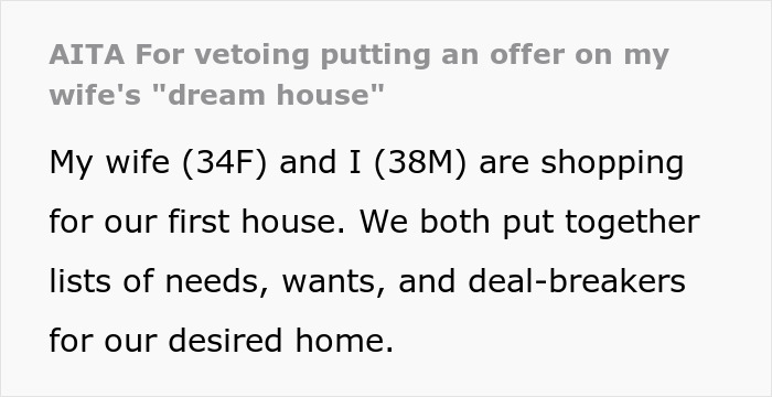 Wife Tries To Trick Spouse Into Buying Her 'Dream House,' He Says No Since HOA Is A Red Flag