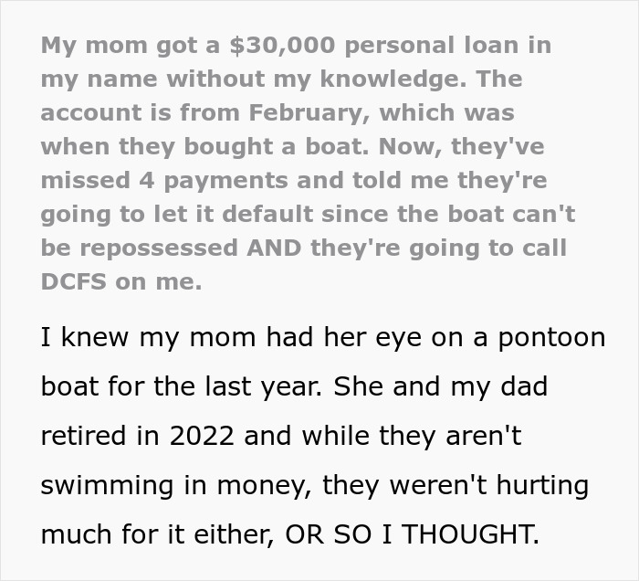 Drama Erupts After Mom Takes $30K Loan In Child's Name To Buy Boat, They Want To Report Her