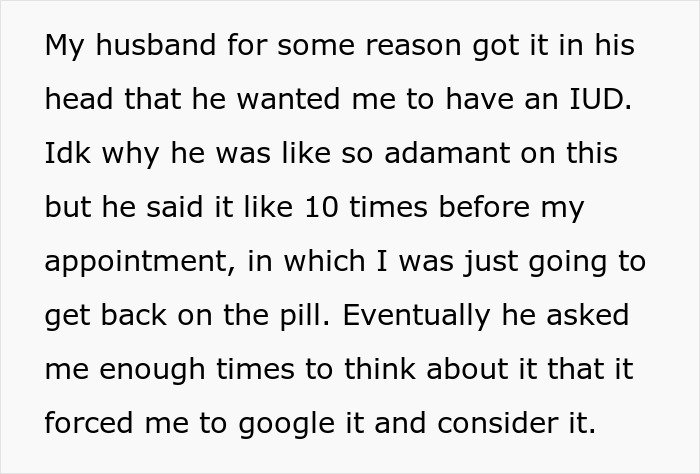 “AITAH For Being Mad At My Husband For His Behavior After I Got An IUD Inserted?”: Woman Gets A Wake-Up Call