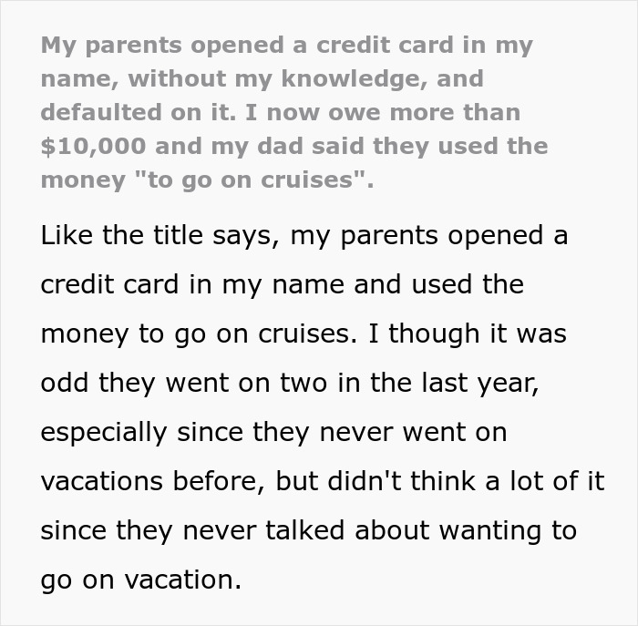 Guy Surprised Parents Go On So Many Vacations, Balks When He Finds Out How They Fund Them