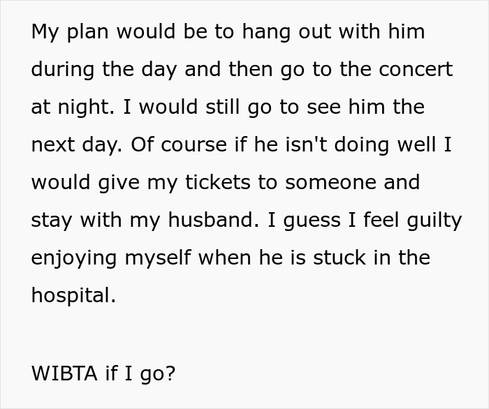 Once-In-A-Lifetime Concert Leaves Woman In A Turmoil Of Guilt As Husband Ails In The ICU