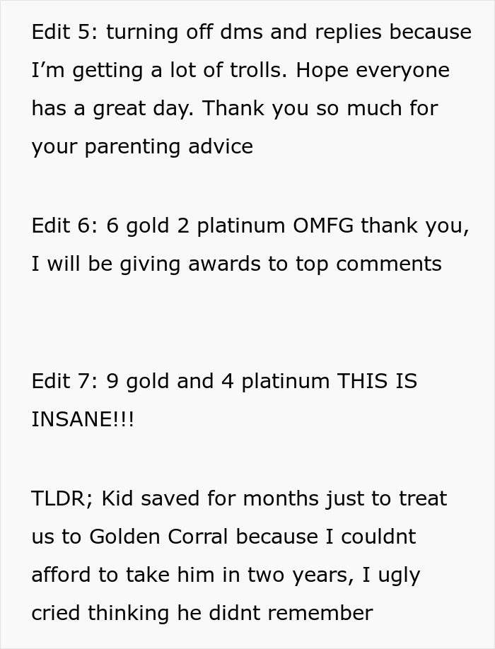 Single Dad Struggles To Make Ends Meet, 7 Y.O. Saves Up And Takes Them Both To Golden Corral