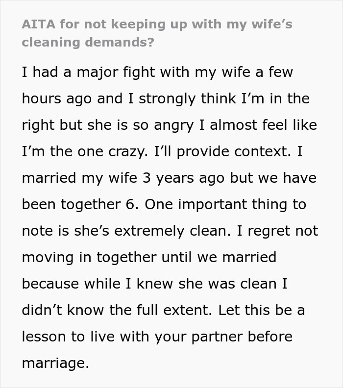 “She Packed A Bag”: Man Blows Off Wife’s Cleaning Demands, She Finally Loses It