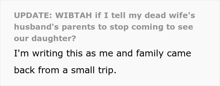 Guy Wants To Stop Parents Of Wife's Late Husband From Visiting Their Kid Due To Their Odd Comments