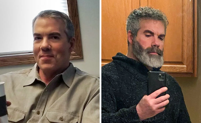 4 Years Apart. I'm Never Shaving Again. Also, I Don't Miss The Old Haircut Either