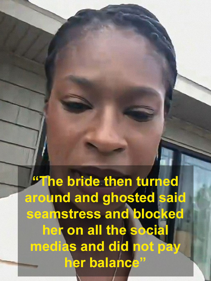 "Pay Me, You Have The Dress": Seamstress Slams Bride For Ghosting And Refusing To Pay