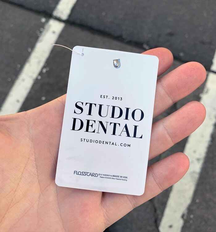 This Dentist's Business Card Has 12 Yards Of Floss Inside It