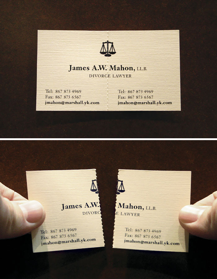 Tearable Divorce Lawyer Business Card