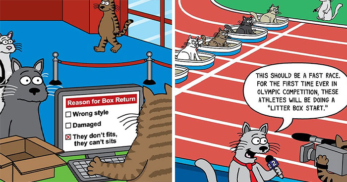 Only Cat And Dog Owners Might Truly Understand These 50 New Cartoons By The Artist Scott Metzger