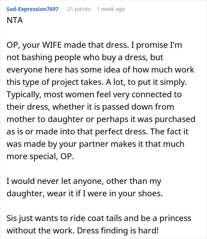 "Hide Your Dress, Please": Folks Shocked By Woman Demanding Sis Let Her Borrow Custom Wedding Dress 