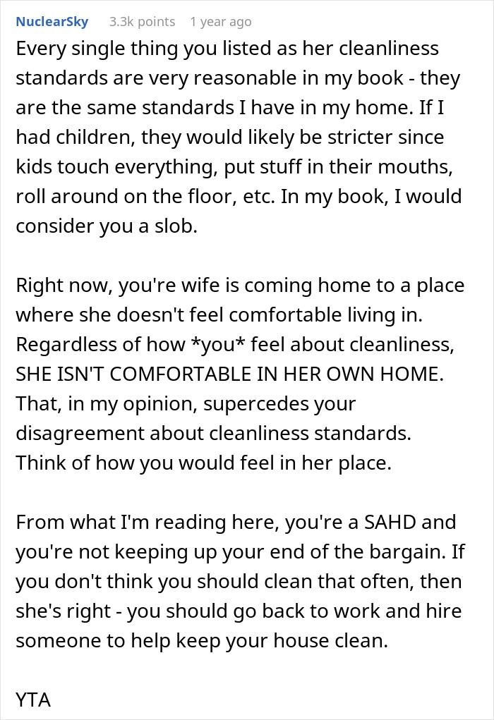 “She Packed A Bag”: Man Blows Off Wife’s Cleaning Demands, She Finally Loses It