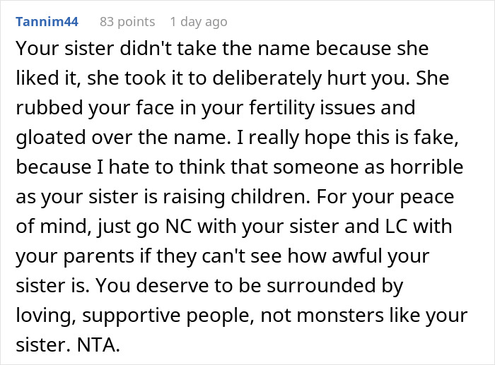 “AITA For Leaving The Hospital After My Sister Gave Birth And Announced The Name Of Her Baby?”