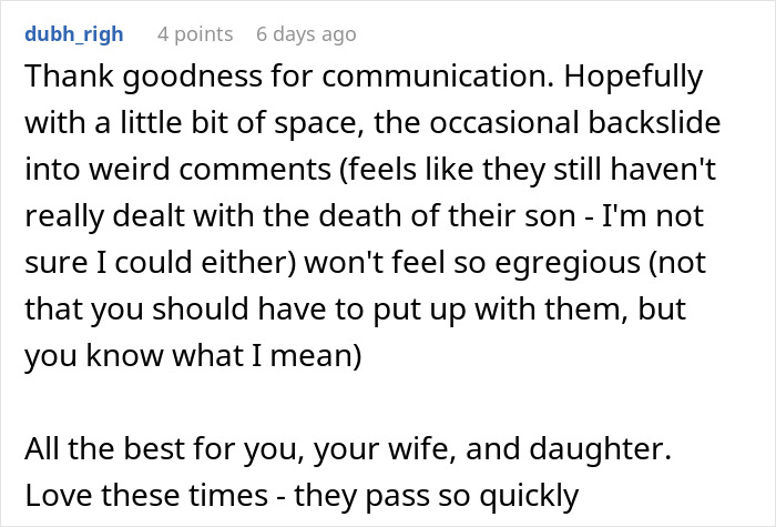 Guy Wants To Stop Parents Of Wife's Late Husband From Visiting Their Kid Due To Their Odd Comments