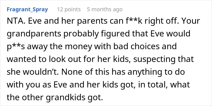 Woman Feels Entitled To Family’s Life-Changing Inheritance Just Because She Has 5 Kids, Gets A Reality Check