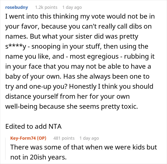 “AITA For Leaving The Hospital After My Sister Gave Birth And Announced The Name Of Her Baby?”