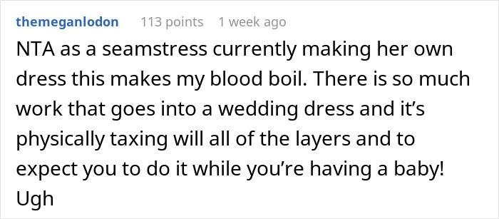 Pregnant Woman Asks Friend If "She Hit Her Head" After She Demands A Wedding Dress In 5 Months