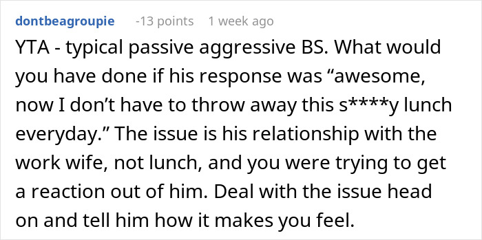 Husband’s “Work Wife” Wins Over His Stomach, So His Actual Wife Stops Making Him Lunches