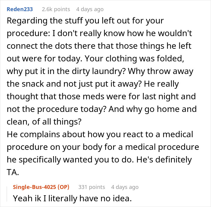 “AITAH For Being Mad At My Husband For His Behavior After I Got An IUD Inserted?”: Woman Gets A Wake-Up Call