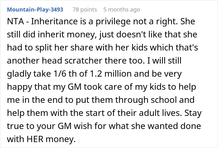 Woman Feels Entitled To Family’s Life-Changing Inheritance Just Because She Has 5 Kids, Gets A Reality Check