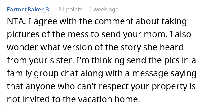 Guy Trashes Vacation Home, Expects His GF To Clean Up After Him, Her Sister Is Not Having It