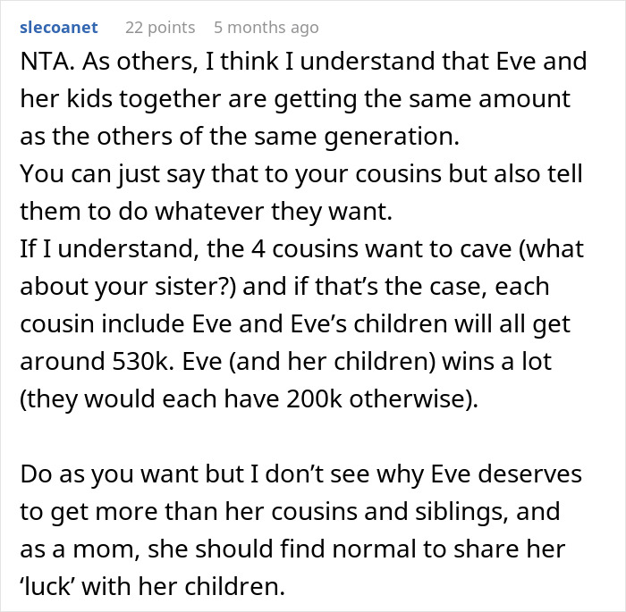 Woman Feels Entitled To Family’s Life-Changing Inheritance Just Because She Has 5 Kids, Gets A Reality Check