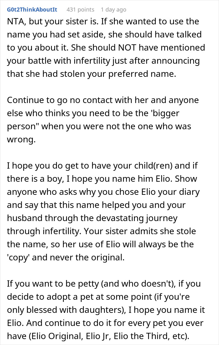 “AITA For Leaving The Hospital After My Sister Gave Birth And Announced The Name Of Her Baby?”