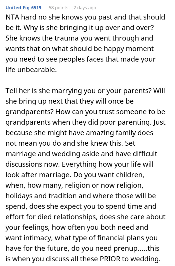 Man Is Livid After Fiancée Insists On Inviting His Toxic Parents, Threatens To Cancel Wedding