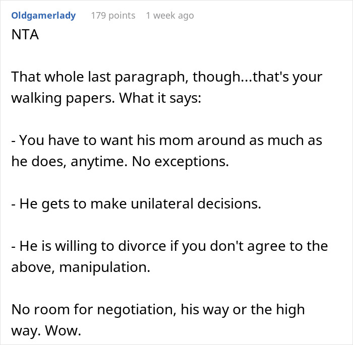 Woman Left Stunned After Man Forces Her To Choose Between His Mom Or Their Divorce