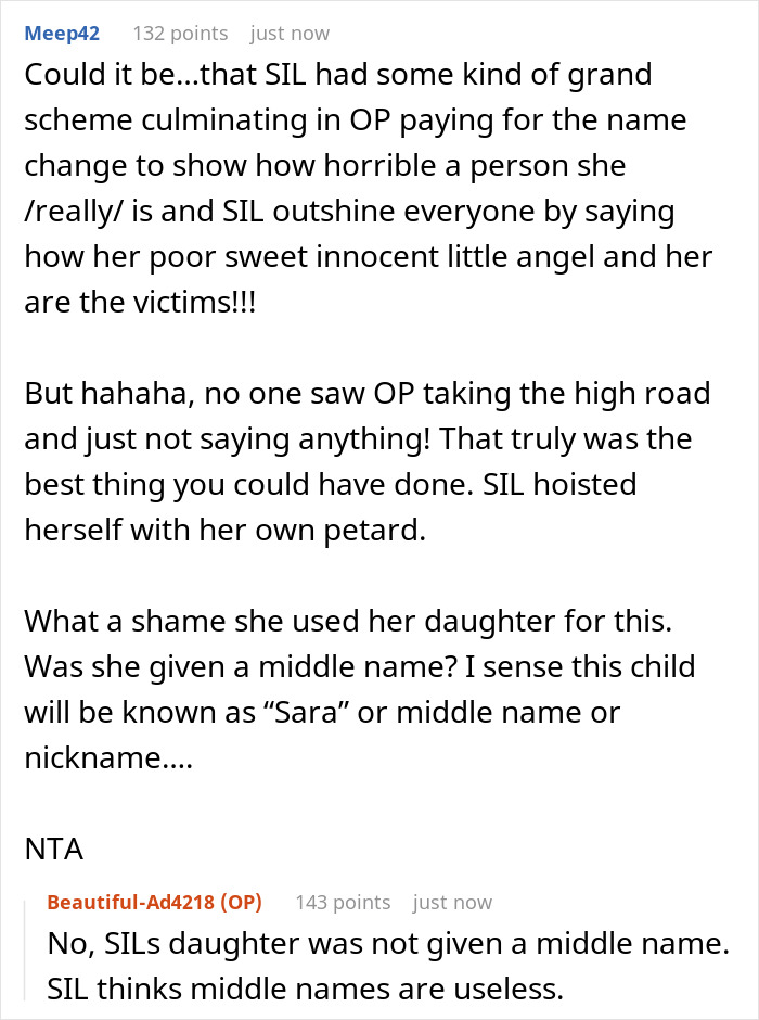 Woman’s Dream Baby Name Gets Lifted By SIL So She Just Picks Another One To SIL’s Rage And Dismay