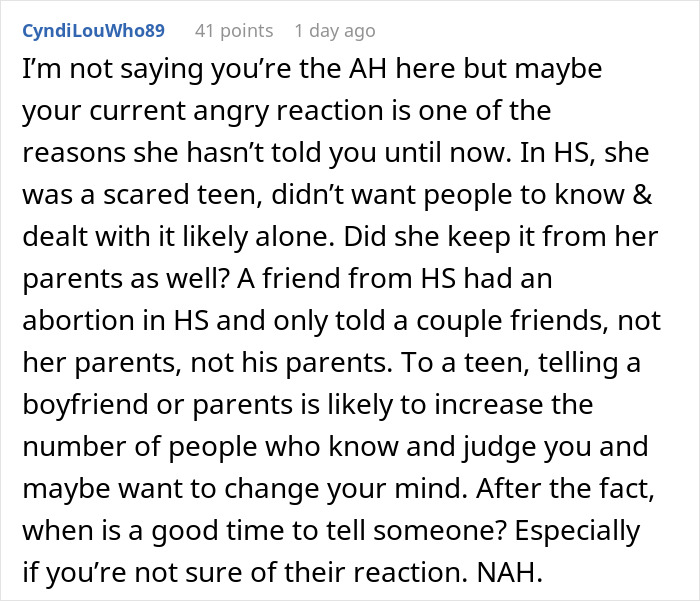 Pro-Choice Man Shocked To Find That Wife Had An Abortion When They Dated In High School