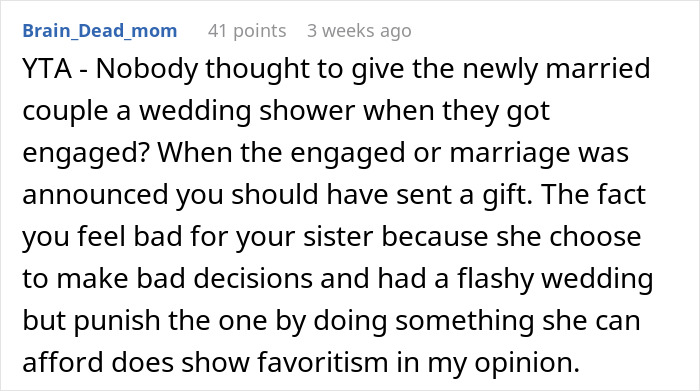 Drama Ensues After Woman Finds Out About A Wedding Gift Her Brother Got For Sister