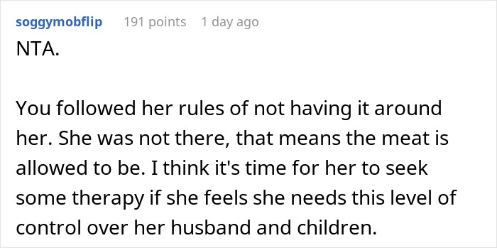 "AITA For Secretly Cheating On Our Vegetarian Diet That My Wife Made Our Family Do?"