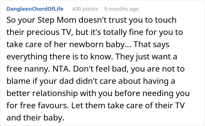 Teenager Rejects Father’s Request To Babysit Newborn Half Brother For Three Hours Daily