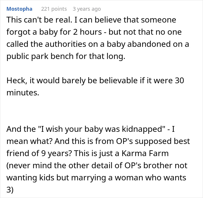 “AITA For Refusing To Attend My Brother’s Wedding After My SIL Left My 2-Month-Old On A Park Bench?”