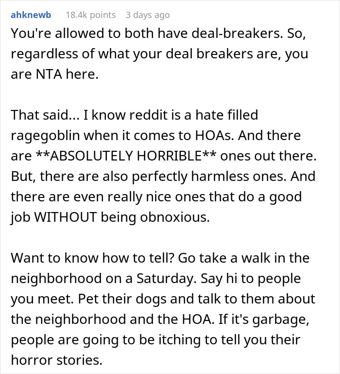 Wife Tries To Trick Spouse Into Buying Her 'Dream House,' He Says No Since HOA Is A Red Flag