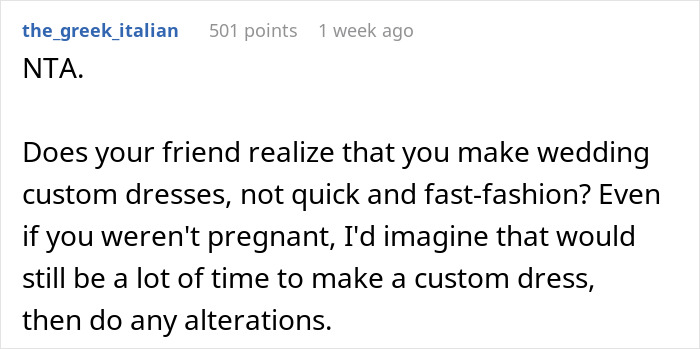 Pregnant Woman Asks Friend If "She Hit Her Head" After She Demands A Wedding Dress In 5 Months