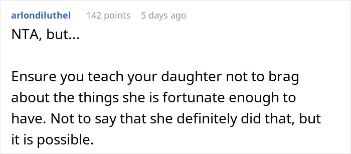 "AITA For Getting My Daughter A Designer Bag When Not Everyone In The Group Could Afford It?"