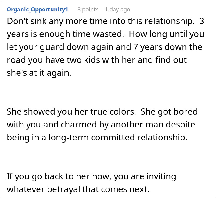 Man Learns GF Had Affair With Her Boss, She Begs To Stay Together, He Kicks Her Out