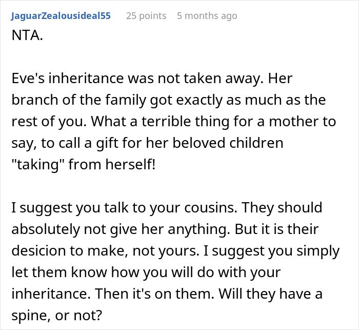 Woman Feels Entitled To Family’s Life-Changing Inheritance Just Because She Has 5 Kids, Gets A Reality Check