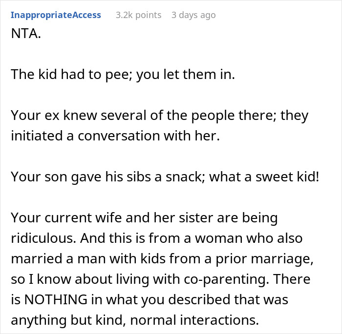 Ex-Wife Asks Man To Let Her Kid Use Bathroom, His New Wife And SIL Are Livid That He Allowed It