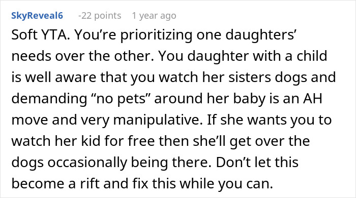 Woman Stops Talking To Mom Who Chose To Babysit Her Grandson Instead Of Watching Her Dogs