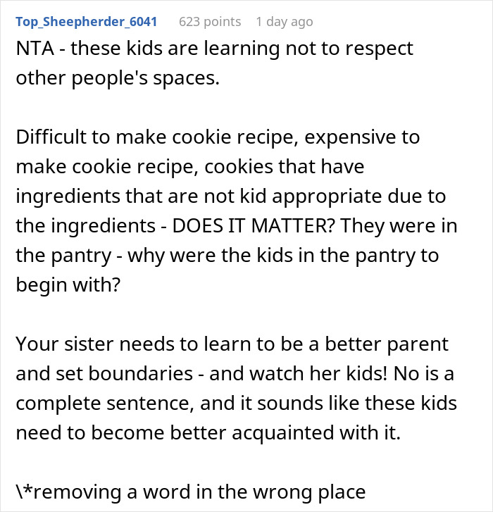 “[Am I The Jerk] For Not Letting My Sister’s Kids Eat My Special Cookies?”