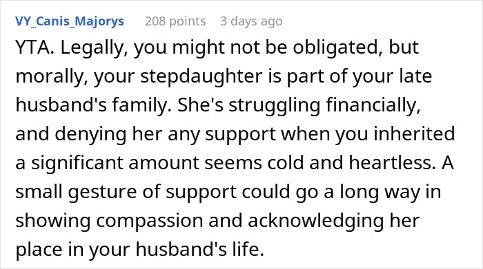 Woman Refuses To Give Her 'Stepdaughter' A Cut Of The Inheritance, Asks The Net For A Verdict