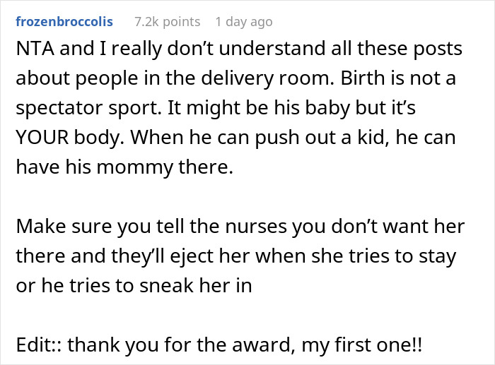 Man Explodes At Pregnant Wife After She Says Her Toxic MIL Won’t Be Allowed In The Delivery Room